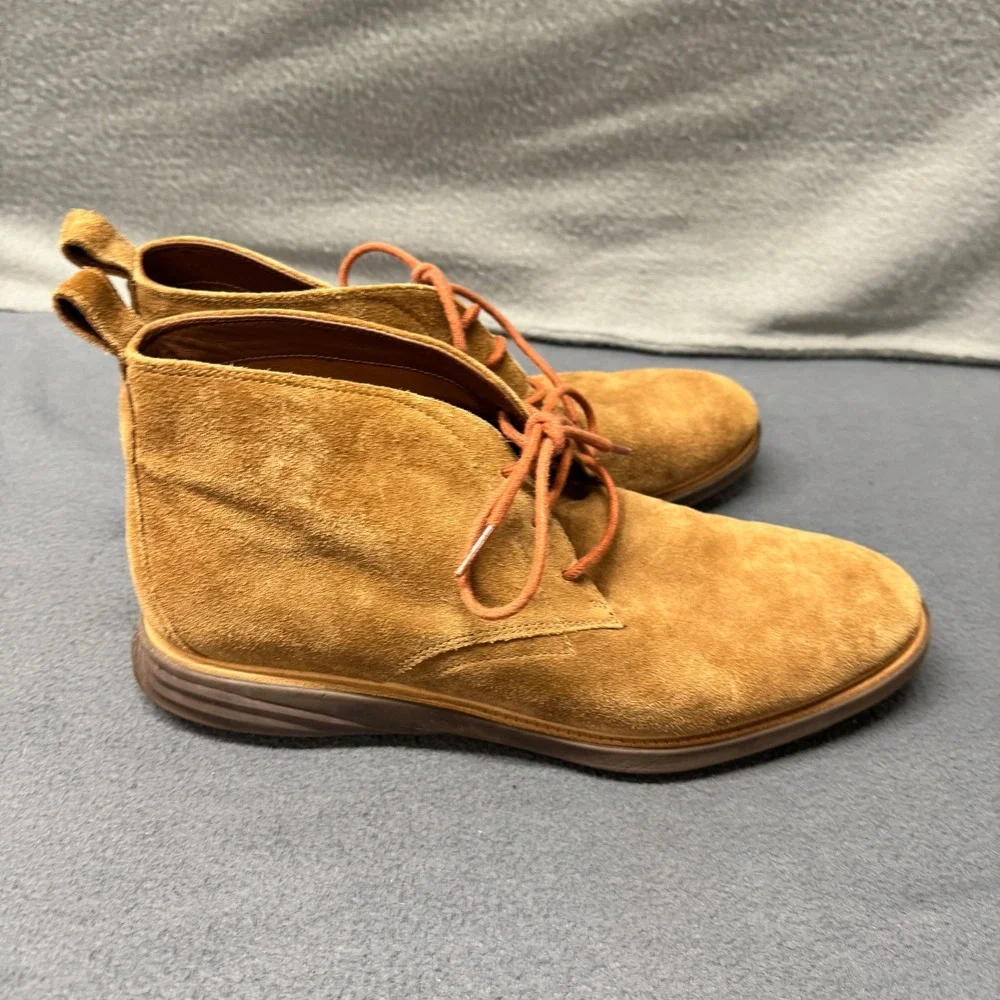 Cole Haan Chukka Boots Mens 12 M Grand Evolution Suede British Tan Lace Up